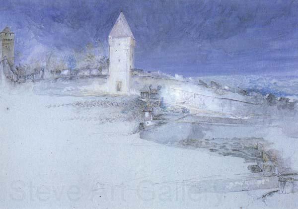 John Ruskin,HRWS The Walls of Lucerne (mk46) Norge oil painting art